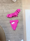 Brand New Cleobella One-Shoulder Bikini Set in Hot Pink