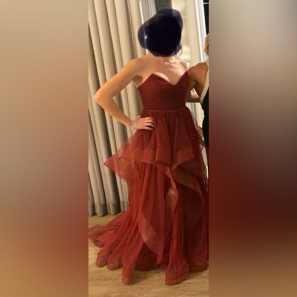 Elegant Burgundy Evening Gown