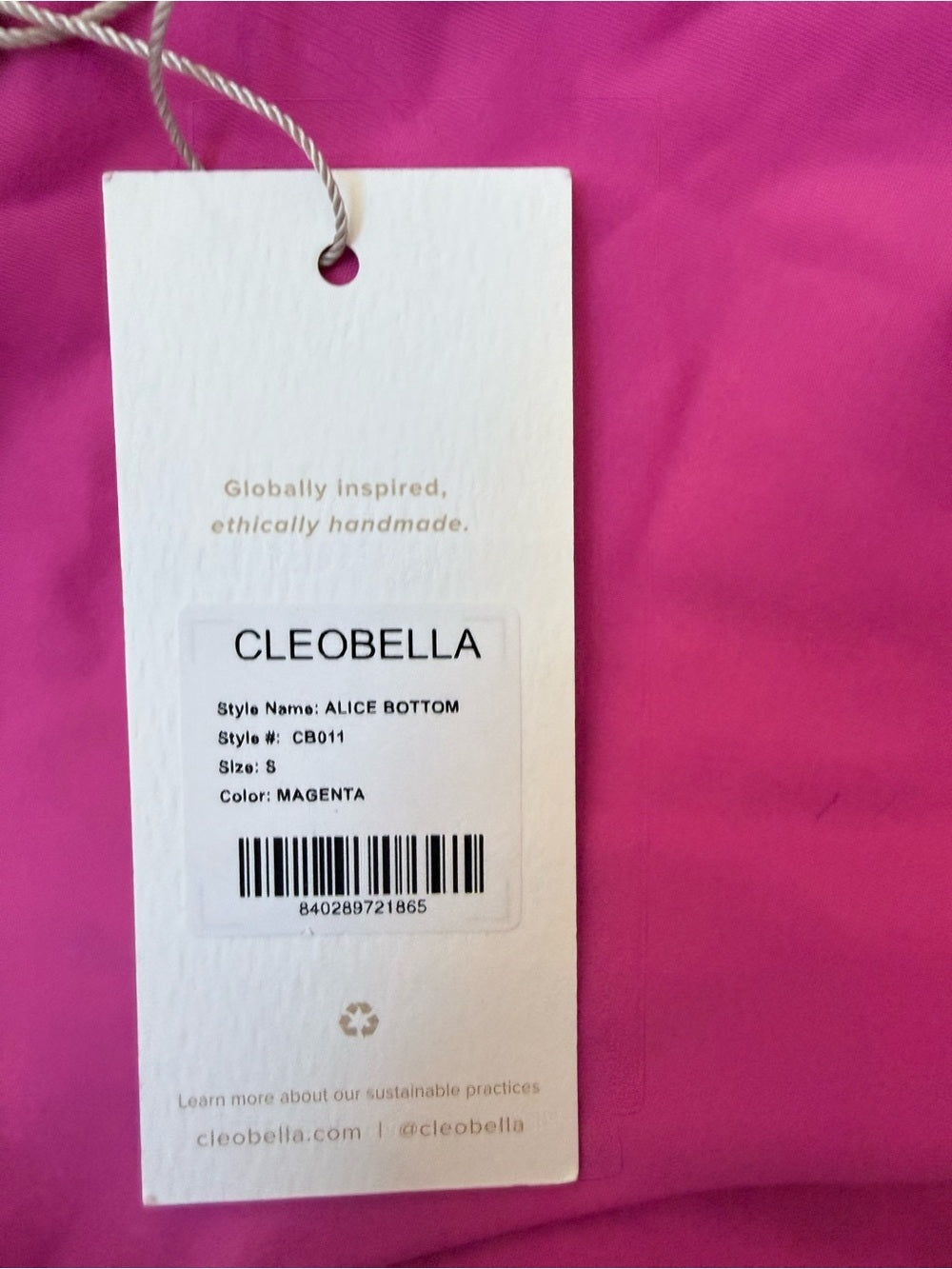 Brand New Cleobella One-Shoulder Bikini Set in Hot Pink