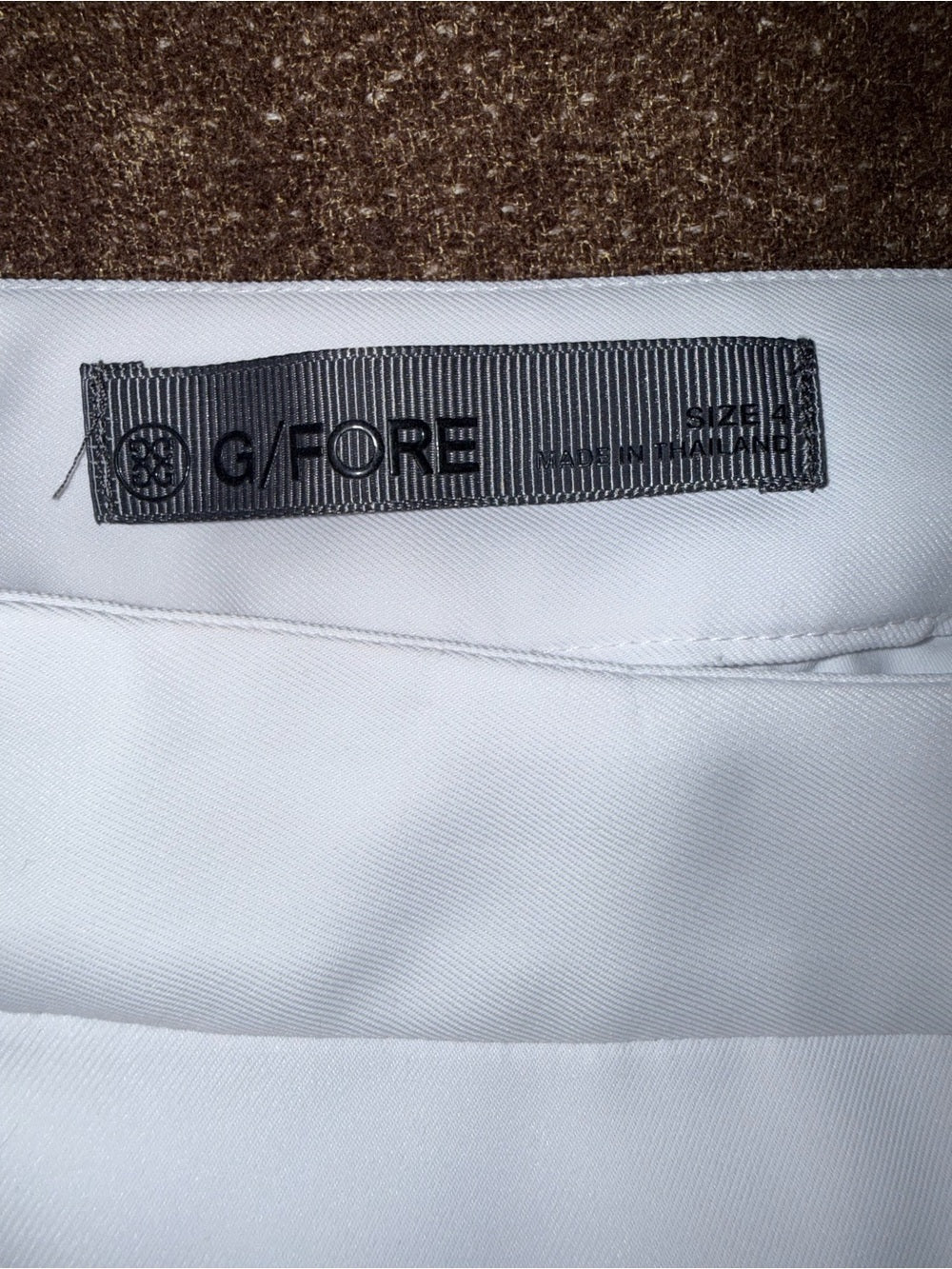 GFORE White Tennis Skirt with Blue Stripe Trim