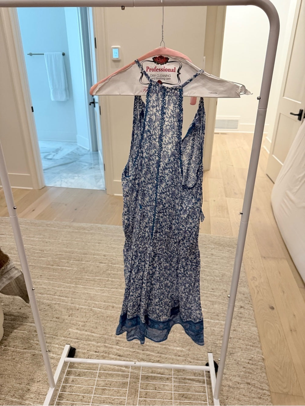Poupette St. Barth Blue and White Floral Sundress