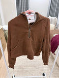 lululemon athletica Brown Half-Zip Hooded Sweater